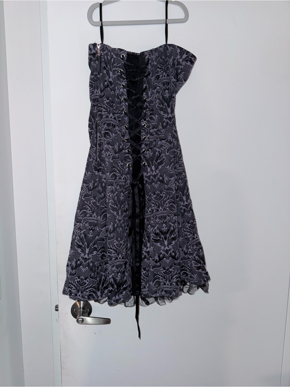 Tripp NYC Black and Lilac Patterned Dress - Picture 4 of 5